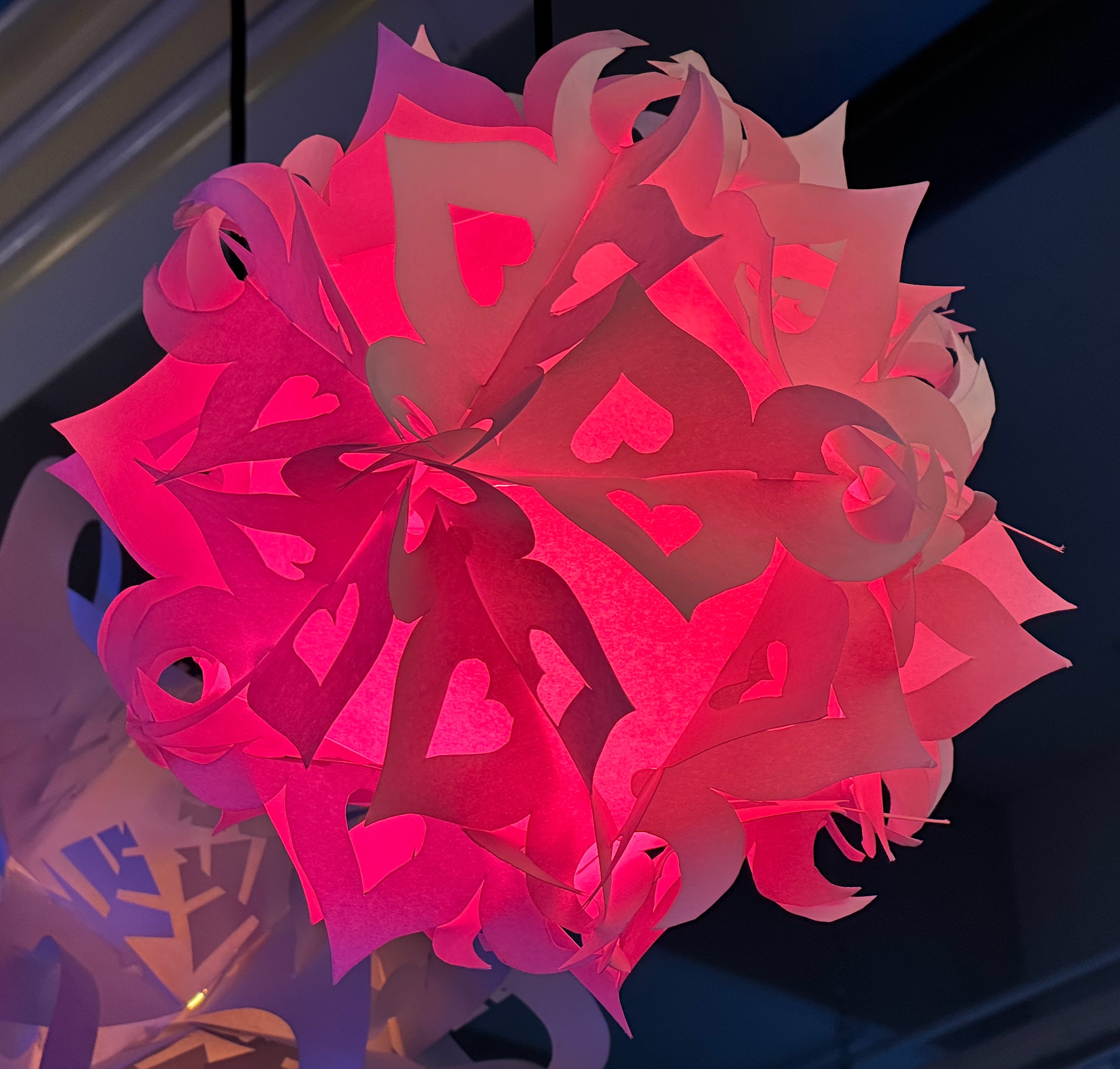 This light had a gentle raspberry color, but could be adjusted with a remote. raspberryjpg