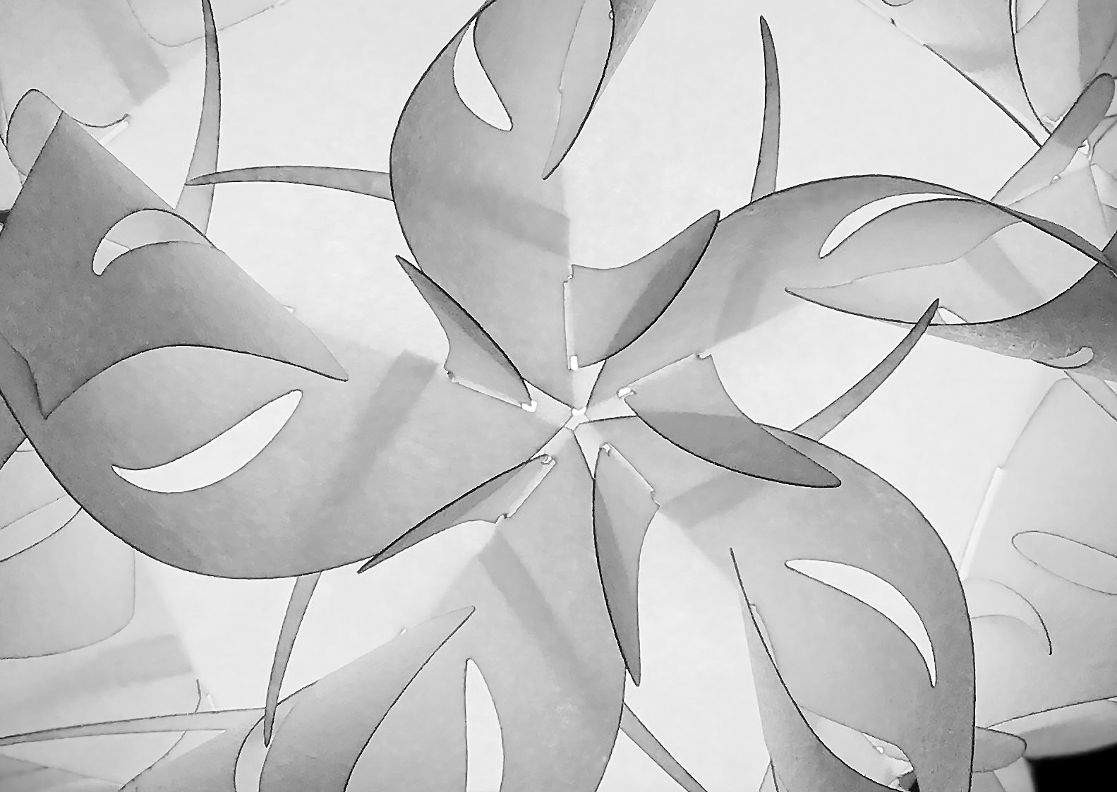 Interlocks can be made in innumerable ways, as seen in this beautifully designed circumvolved lamp. Interlock