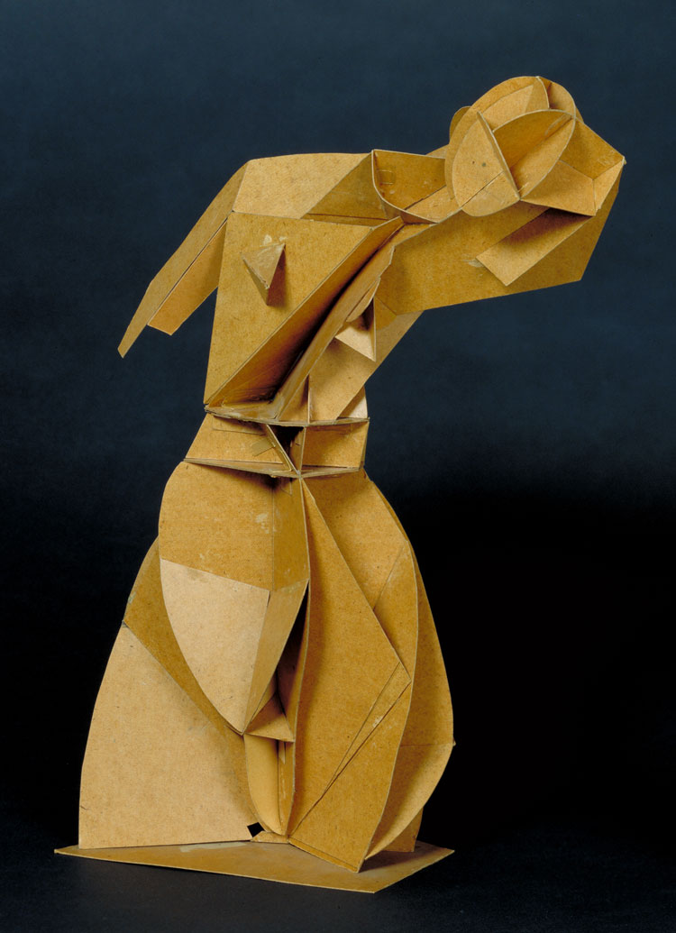 Naum Gabo. Model for Constructed Torso, 1917, reassembled 1981. Cardboard, 39.5 x 29 x 16 cm. The Work of Naum Gabo, Nina and Graham Williams / Tate, 2019. gabo