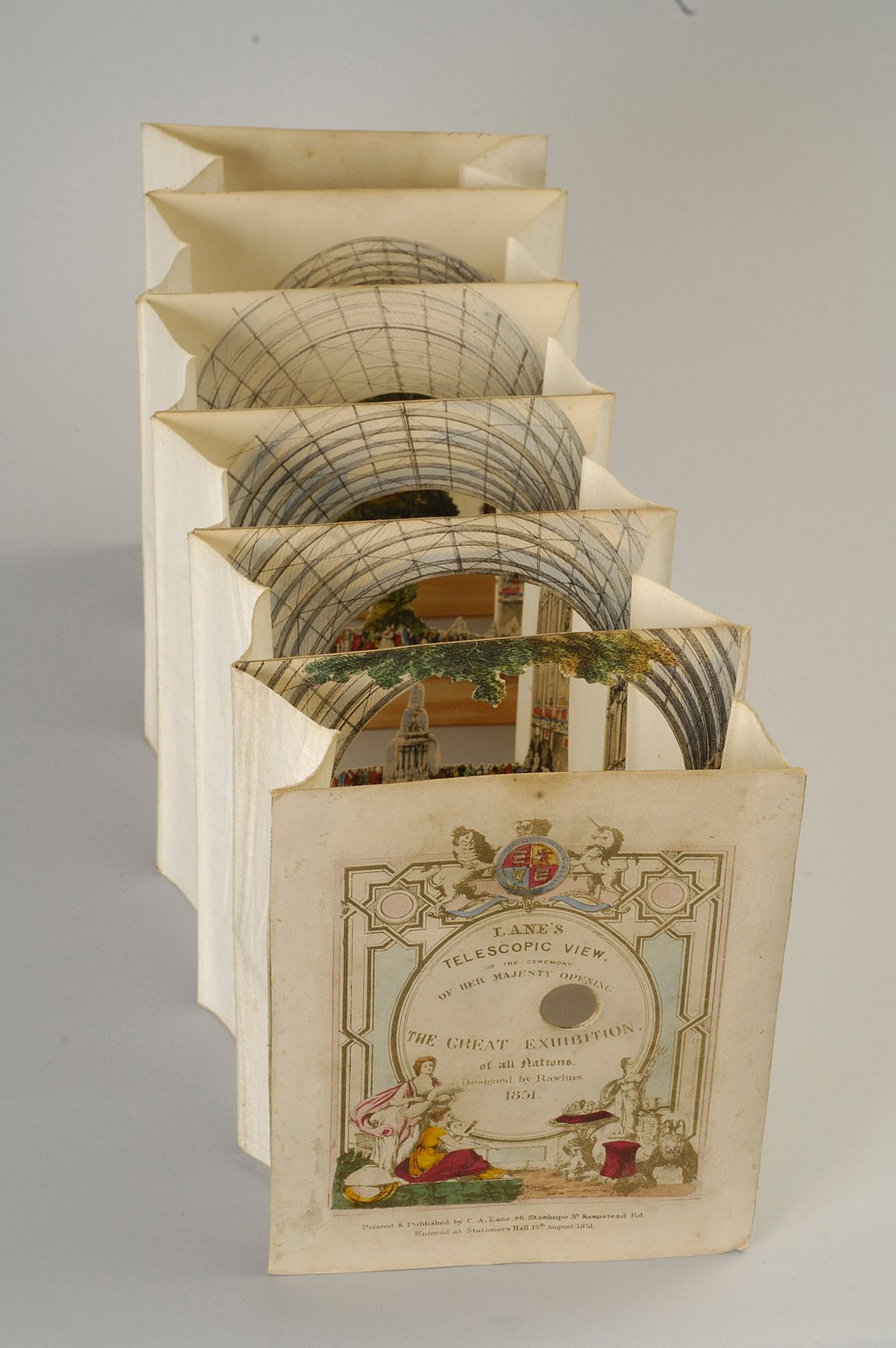 Lane's Telescopic View: The Ceremony of Her Majesty Opening the Great Exhibition. tunnel-book-1