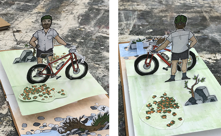 Artwork by Jordan Balindo, Spring 2019. front-and-back-of-scene-jordan-balindo