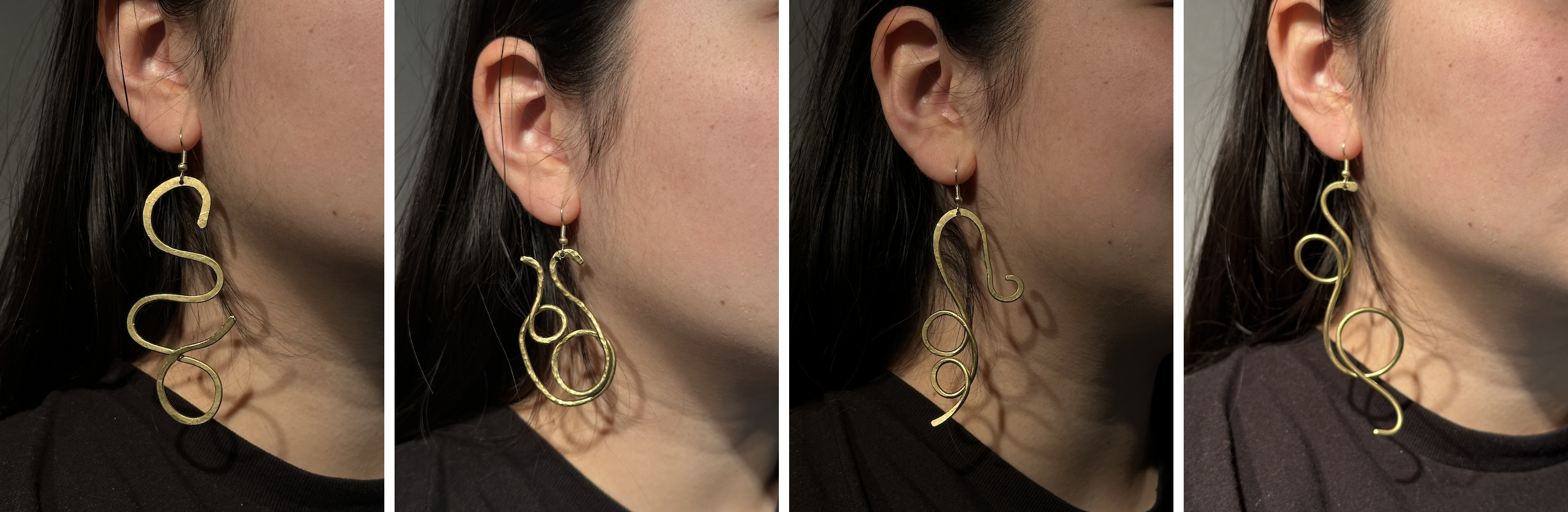 All four sets of earrings are variations on a theme. This approach of working in series is good practice for skill development. spohia-holt-6