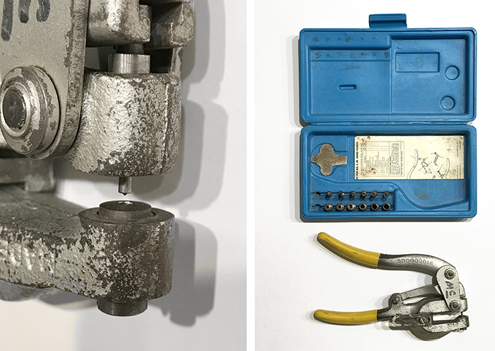 A hand punch is an extremely useful tool when working with thin metals. sheet-metal-hand-punch-and-die