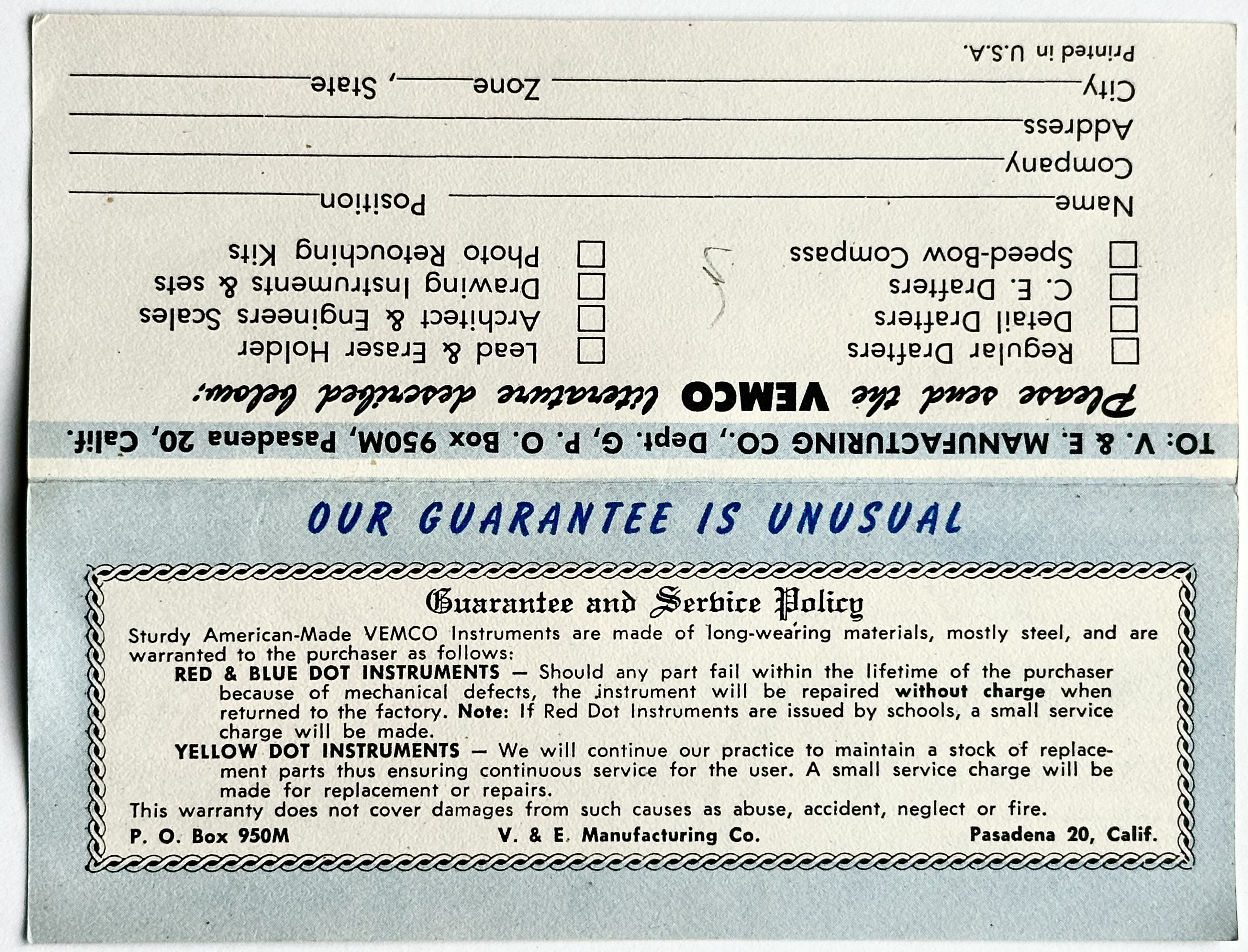 This shows the differences in warrantees between Blue Dot, Red Dot, and Yellow Dot. our-guarantee-is-unusual