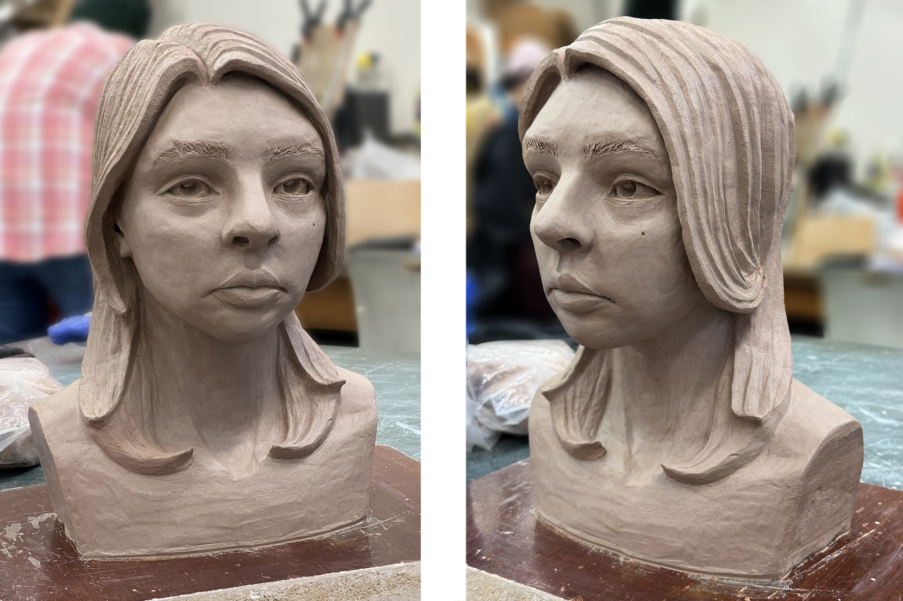 Alyah Solis self-portrait, Spring 2025. bust-9c